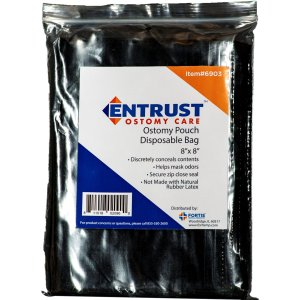 #6903 - Entrust Ostomy Pouch Disposable Bags 8"x8"