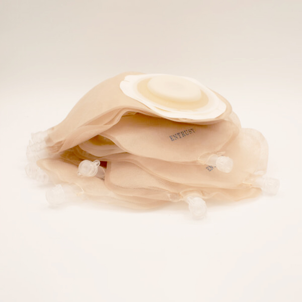Entrust Urostomy 12in Convex Clear Pouch Stacked 17034C