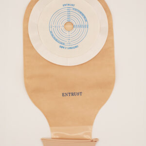 12" One-Piece Drainable Pouch w/ Filter - Extended Wear, Beige, Clip Closure