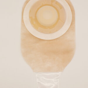 12" Convex One-Piece Drainable Pouch - Extended Wear, Transparent, Belt Tabs, Clip Closure