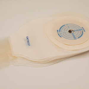 12" One-Piece Drainable Pouch - Extended Wear, Transparent, Clip Closure