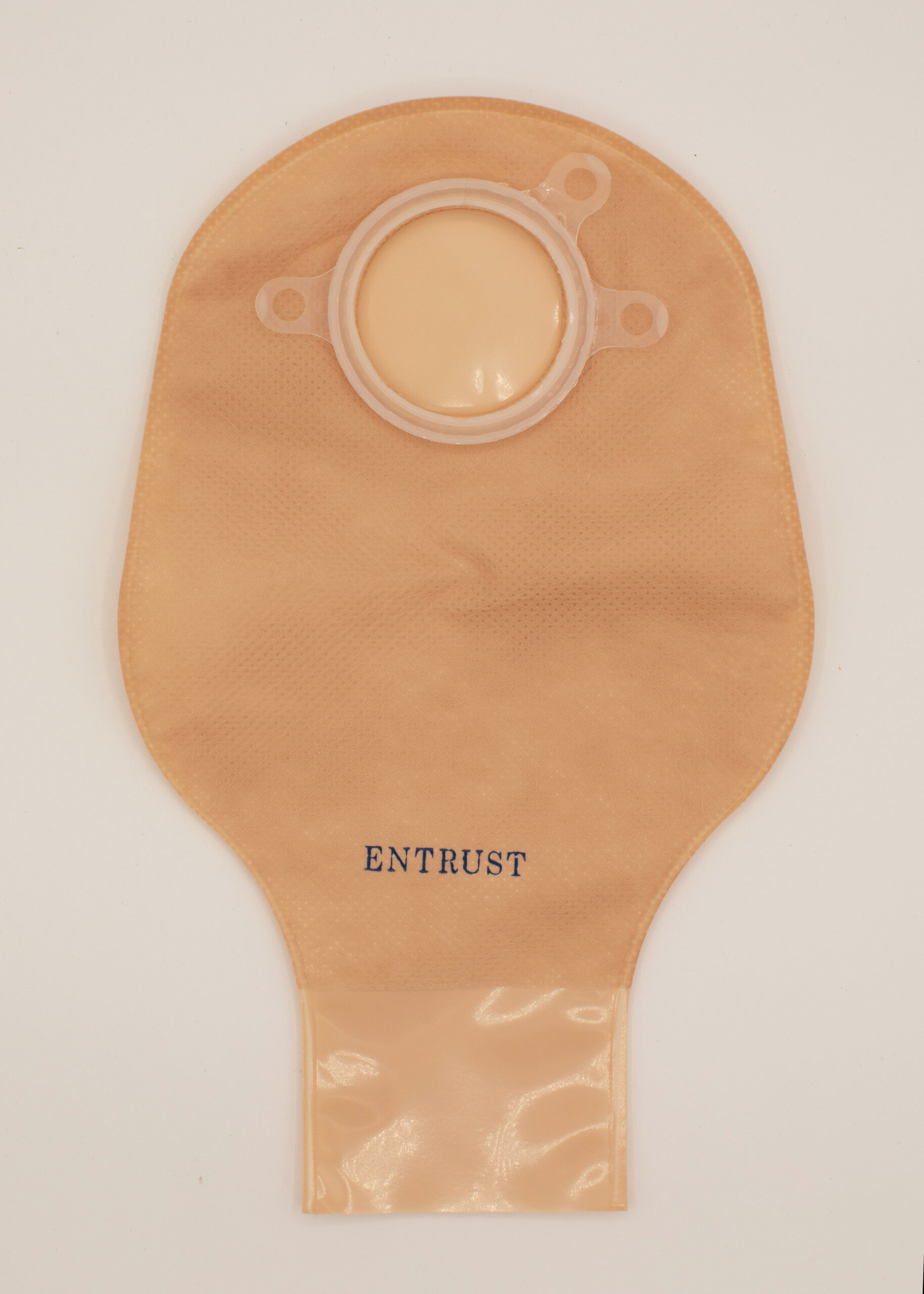 9" Two-Piece Drainable Pouch - Beige, Clip Closure
