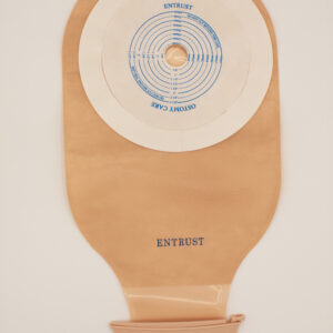 12" One-Piece Drainable Pouch w/ Filter - Standard Wear, Beige, Clip Closure