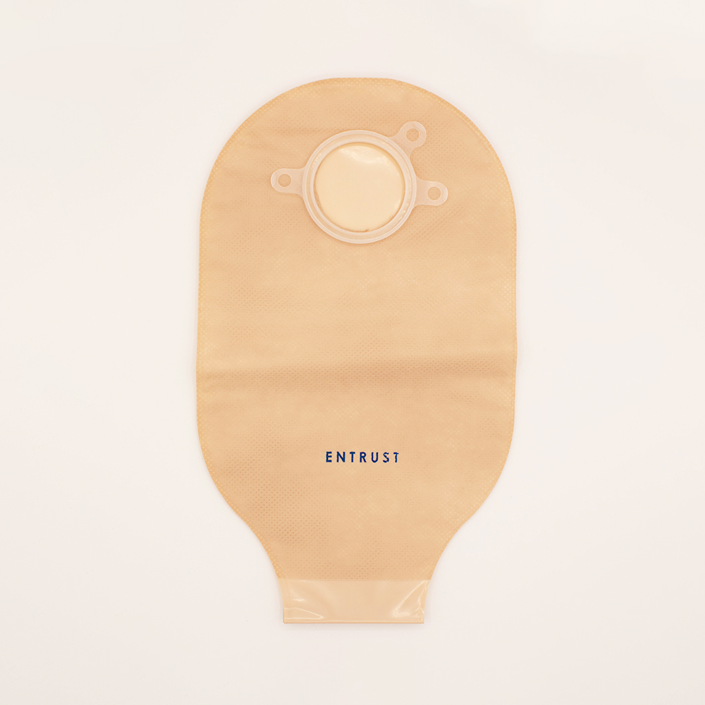 12" Two-Piece Drainable Pouch - Beige, Clip or Velcro® Closure - Image 2