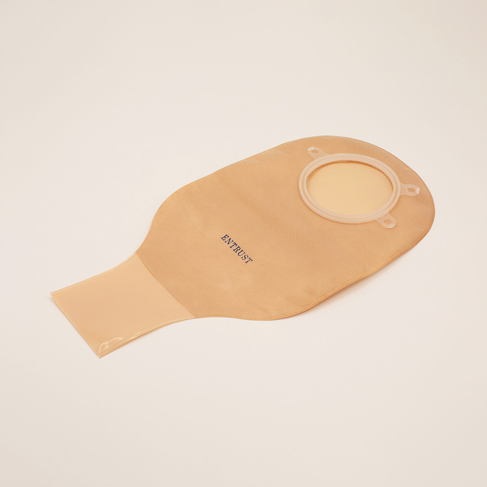 12" Two-Piece Drainable Pouch - Beige, Clip or Velcro® Closure - Image 4
